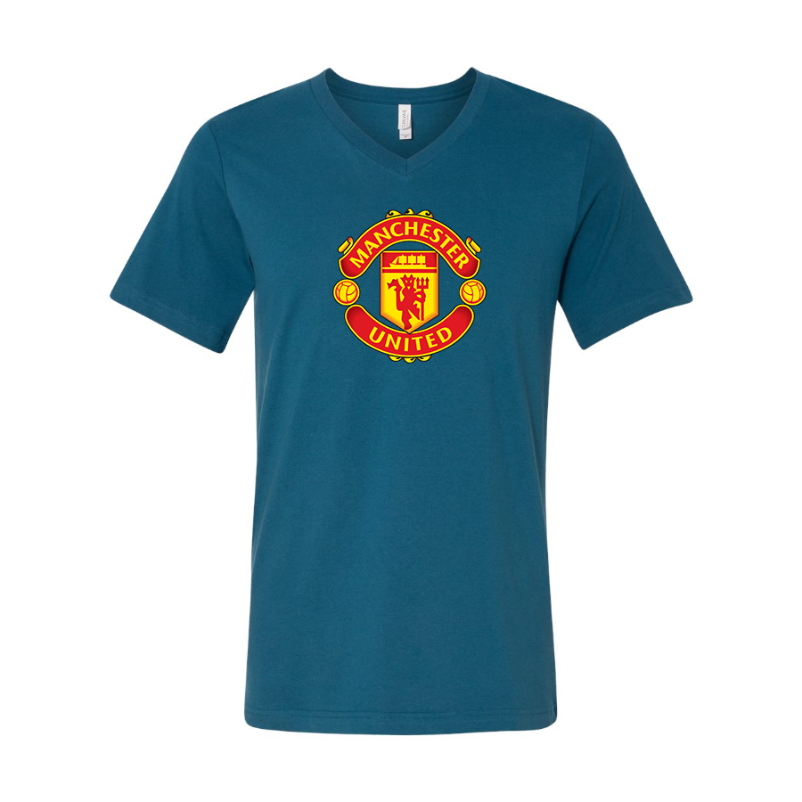 Men’s Manchester United Soccer - BELLA + CANVAS - Jersey V-Neck Tee - 3005