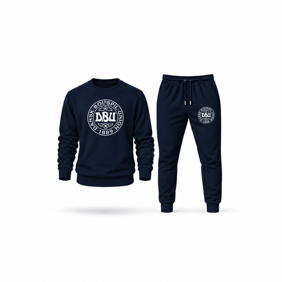 Men's Denmark Soccer Sweatshirt Joggers Set | Color: Navy | Main