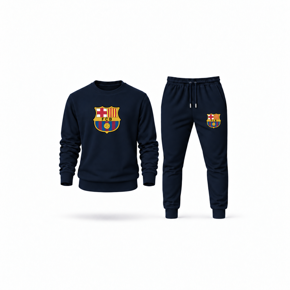 Men's F.C. Barcelona Soccer Sweatshirt Joggers Set | Color: Navy | Main