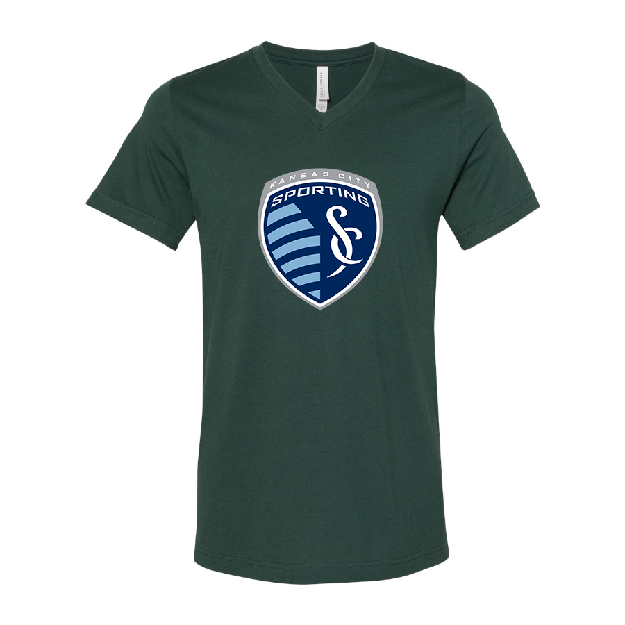 Men’s Sporting Kansas City FC - BELLA + CANVAS - Jersey V-Neck Tee - 3005