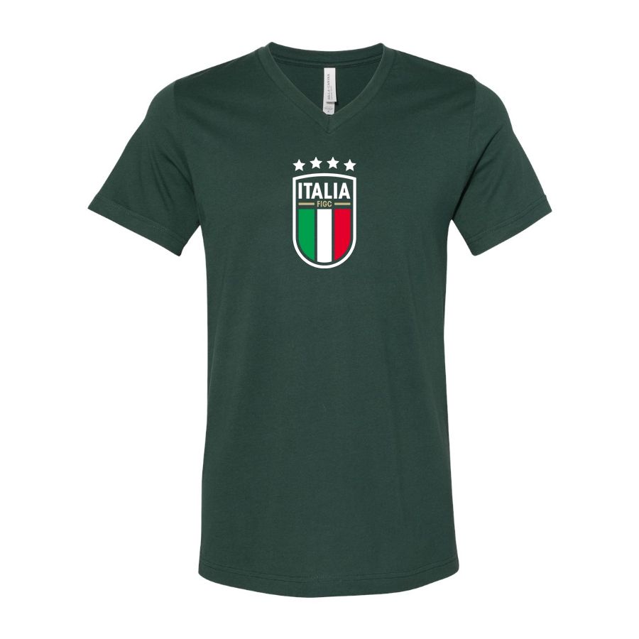 Men’s Italy National Soccer Team - BELLA + CANVAS - Jersey V-Neck Tee - 3005