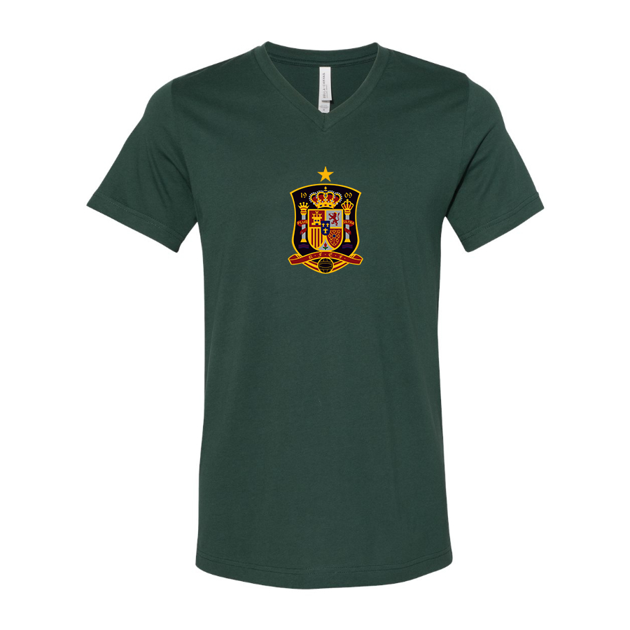 Men’s Spain National Soccer Team - BELLA + CANVAS - Jersey V-Neck Tee - 3005