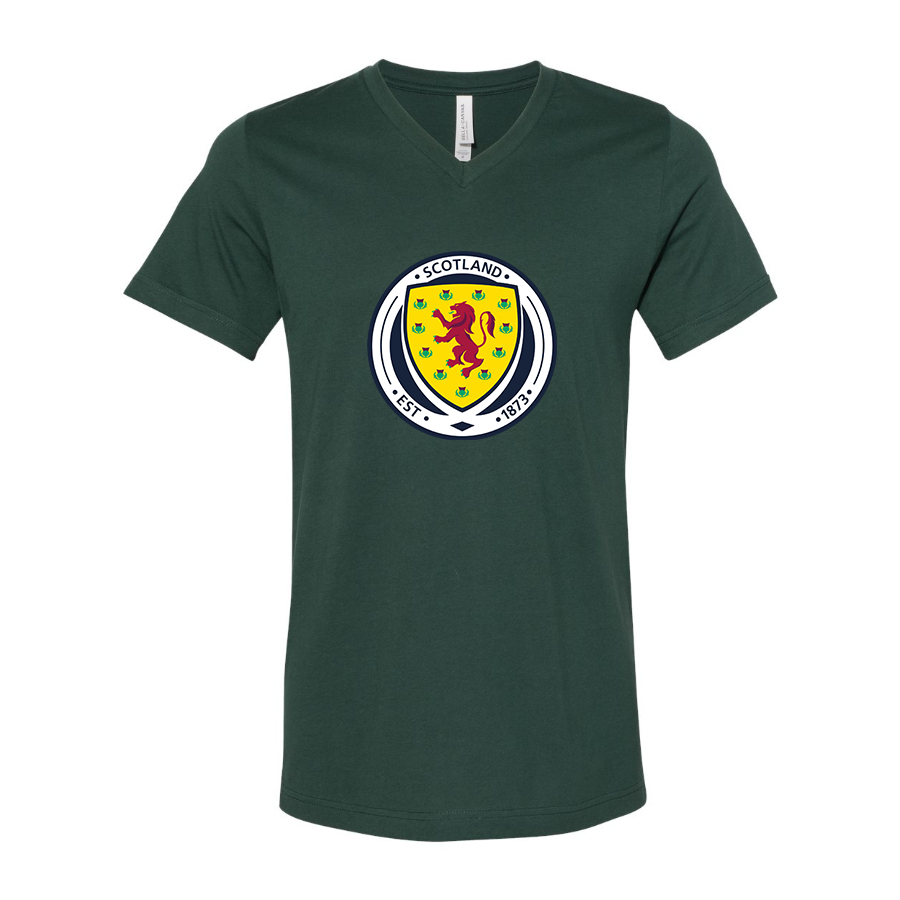 Men’s Scotland National Soccer Team - BELLA + CANVAS - Jersey V-Neck Tee - 3005