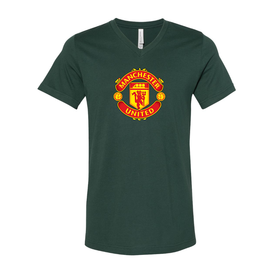 Men’s Manchester United Soccer - BELLA + CANVAS - Jersey V-Neck Tee - 3005