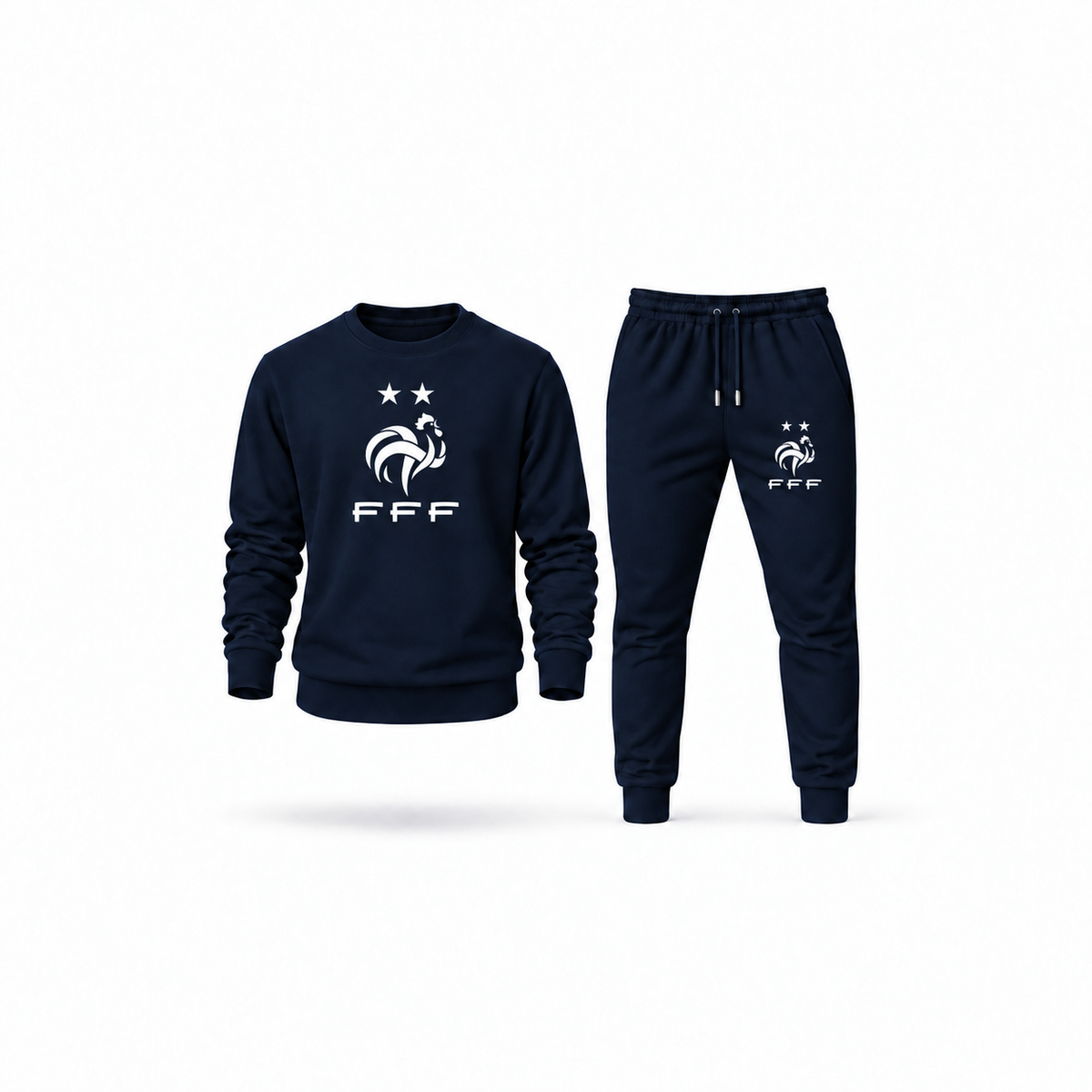 Men's France Soccer Sweatshirt Joggers Set | Color: Navy | Main