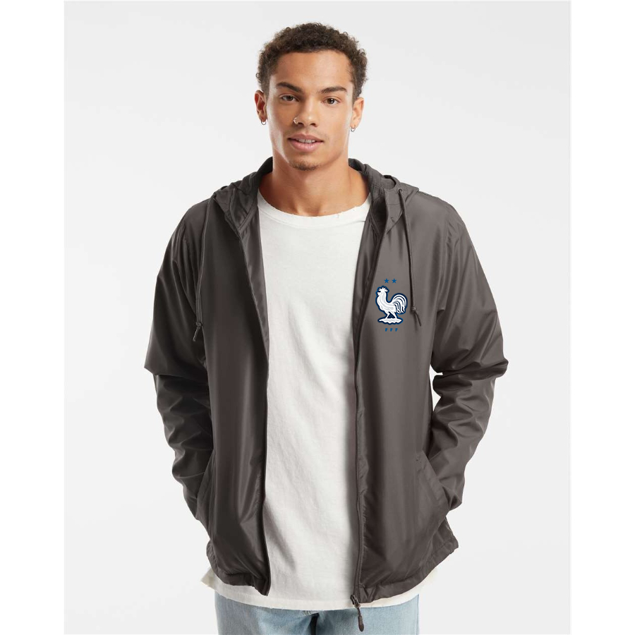 Men’s France National Soccer Team- Independent Trading Co. - Lightweight Windbreaker Full-Zip Jacket - EXP54LWZ