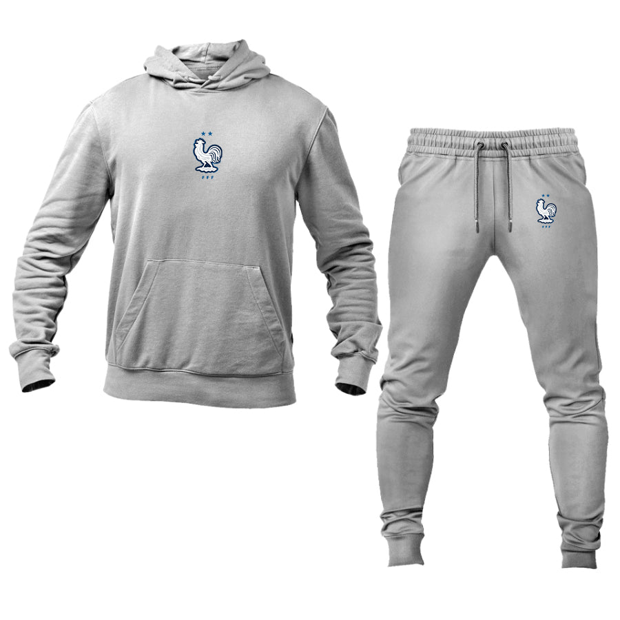 Men's France National Soccer Team Logo Hoodie Joggers Set
