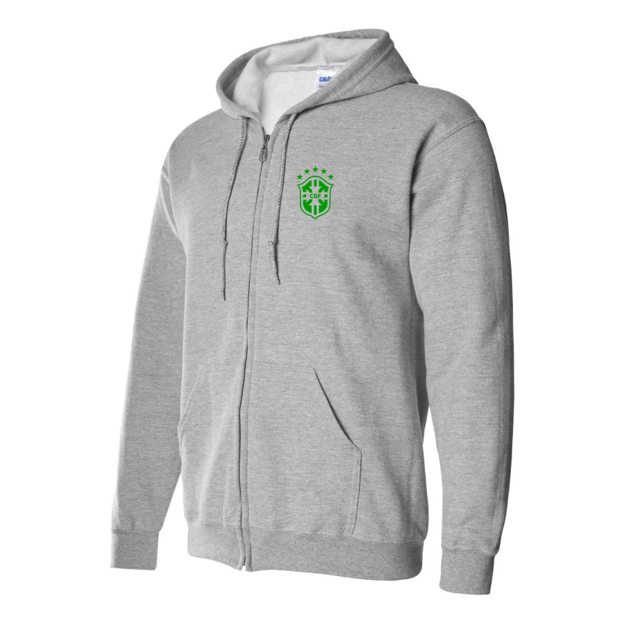 Men's Brazil Soccer Zipper Hoodie