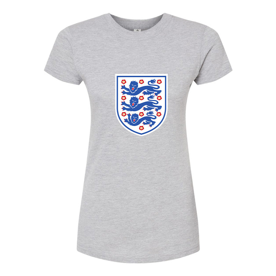 Women's England National Football Team Round Neck T-Shirt