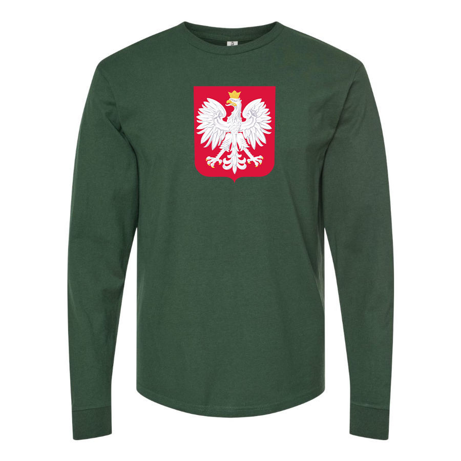Men's Poland National Soccer Team Cotton Long Sleeve T-Shirt