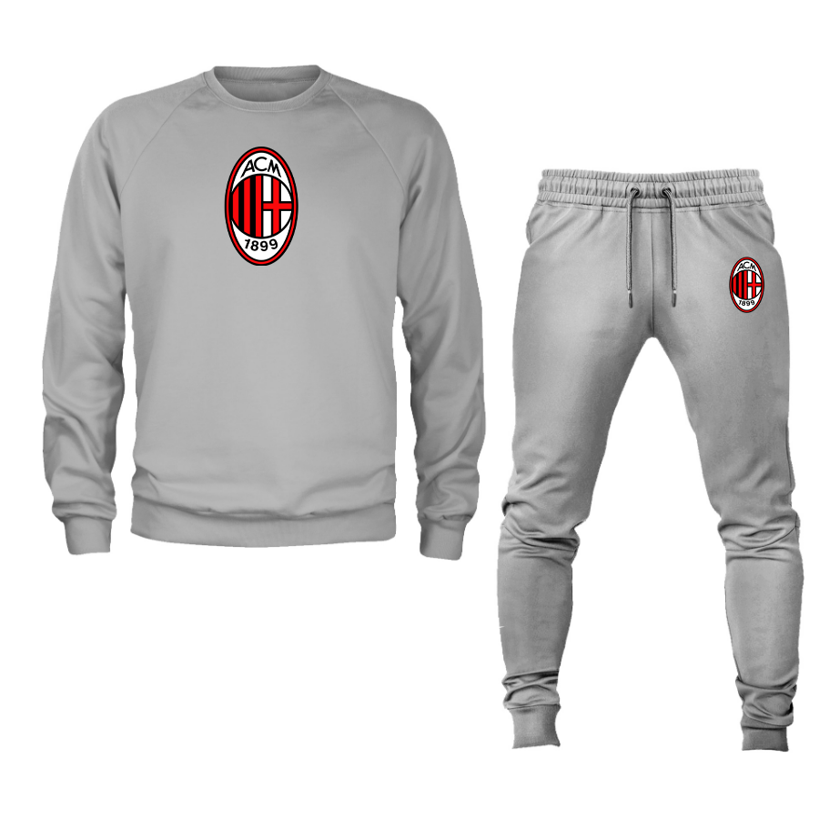 Men’s AC Milan Soccer Logo Crewneck Sweatshirt Joggers Suit