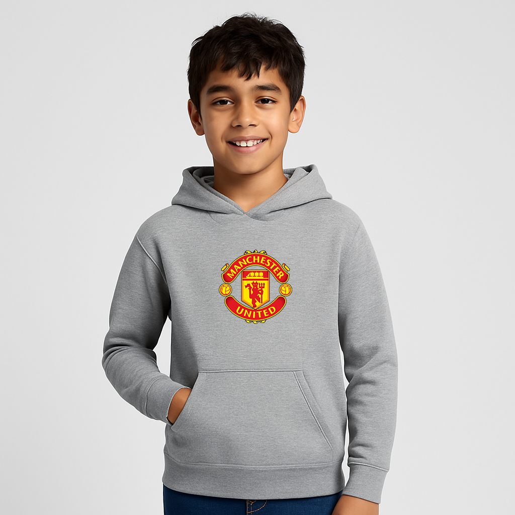 Youth Kids Manchester United Soccer Pullover Hoodie