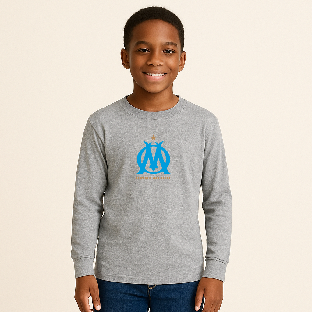 Youth Kids Olympique de Marseille FC Long Sleeve T-Shirt