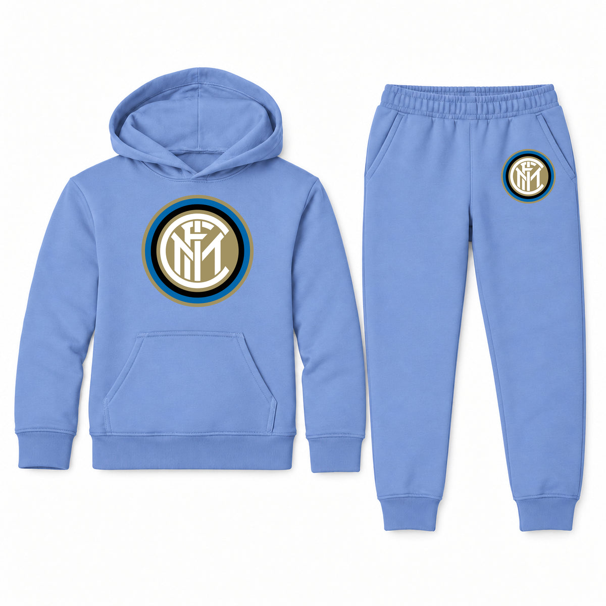 Inter Milan Soccer youth hoodie jogger set, Carolina Blue, Youth Large ages 10–12