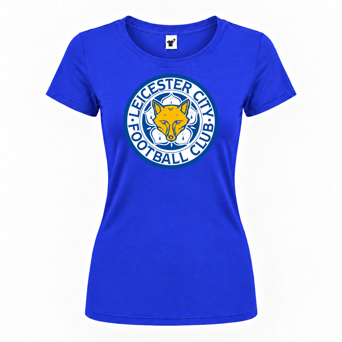Women's Leicester City FC Round Neck T-Shirt — Royal Blue — original logo on current Drive garment
