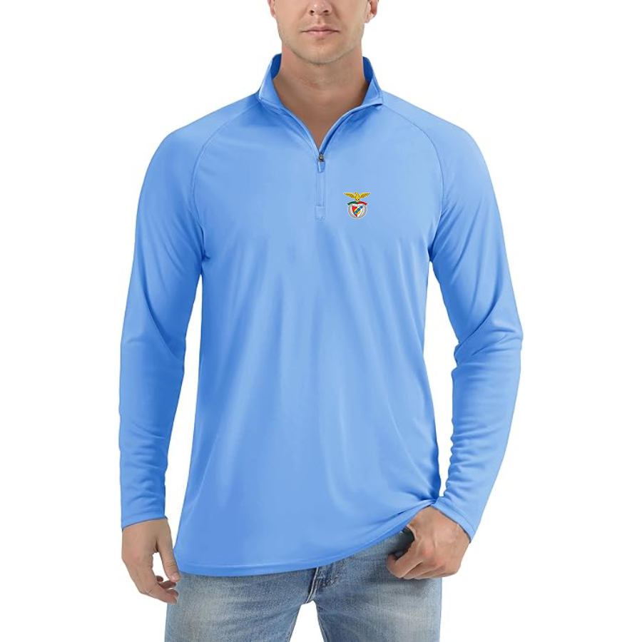 Men’s SL Benfica FC - Lightweight Quarter-Zip Athletic Shirt – Long Sleeve Performance Wear