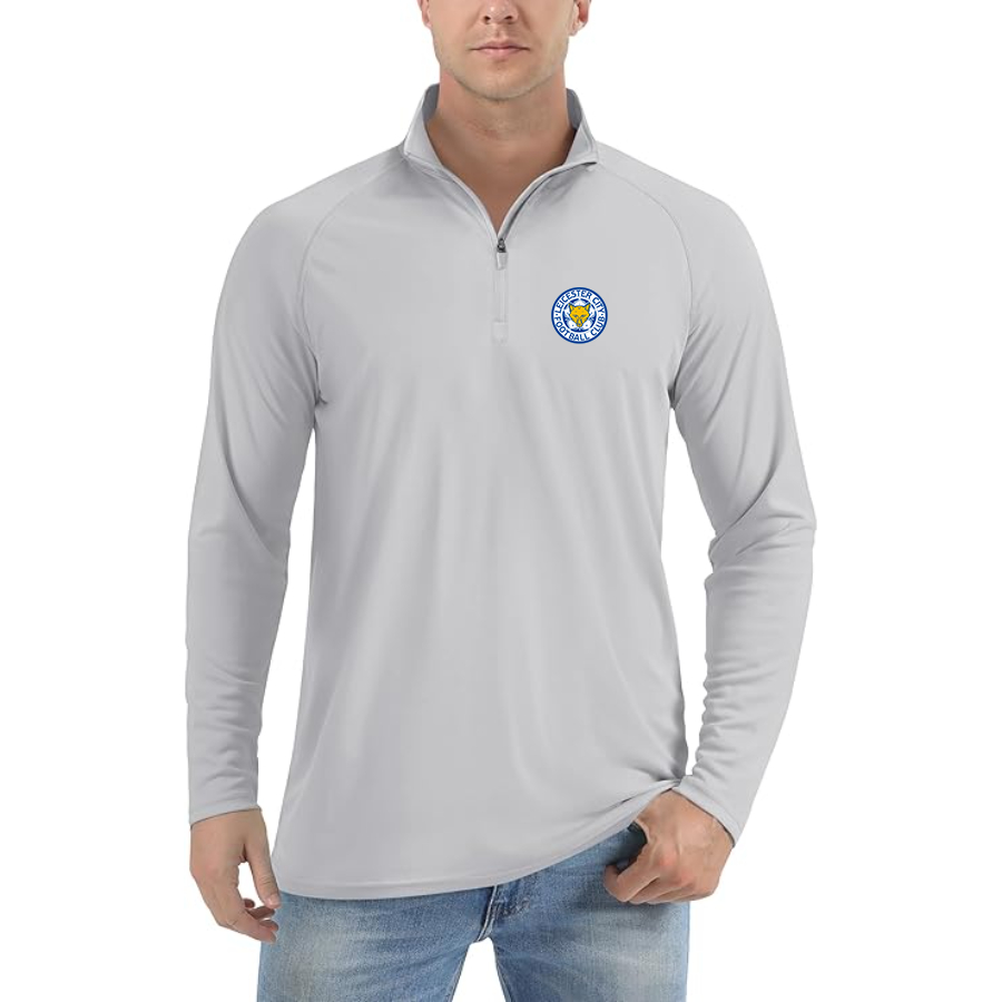 Men’s Leicester City FC - Lightweight Quarter-Zip Athletic Shirt – Long Sleeve Performance Wear