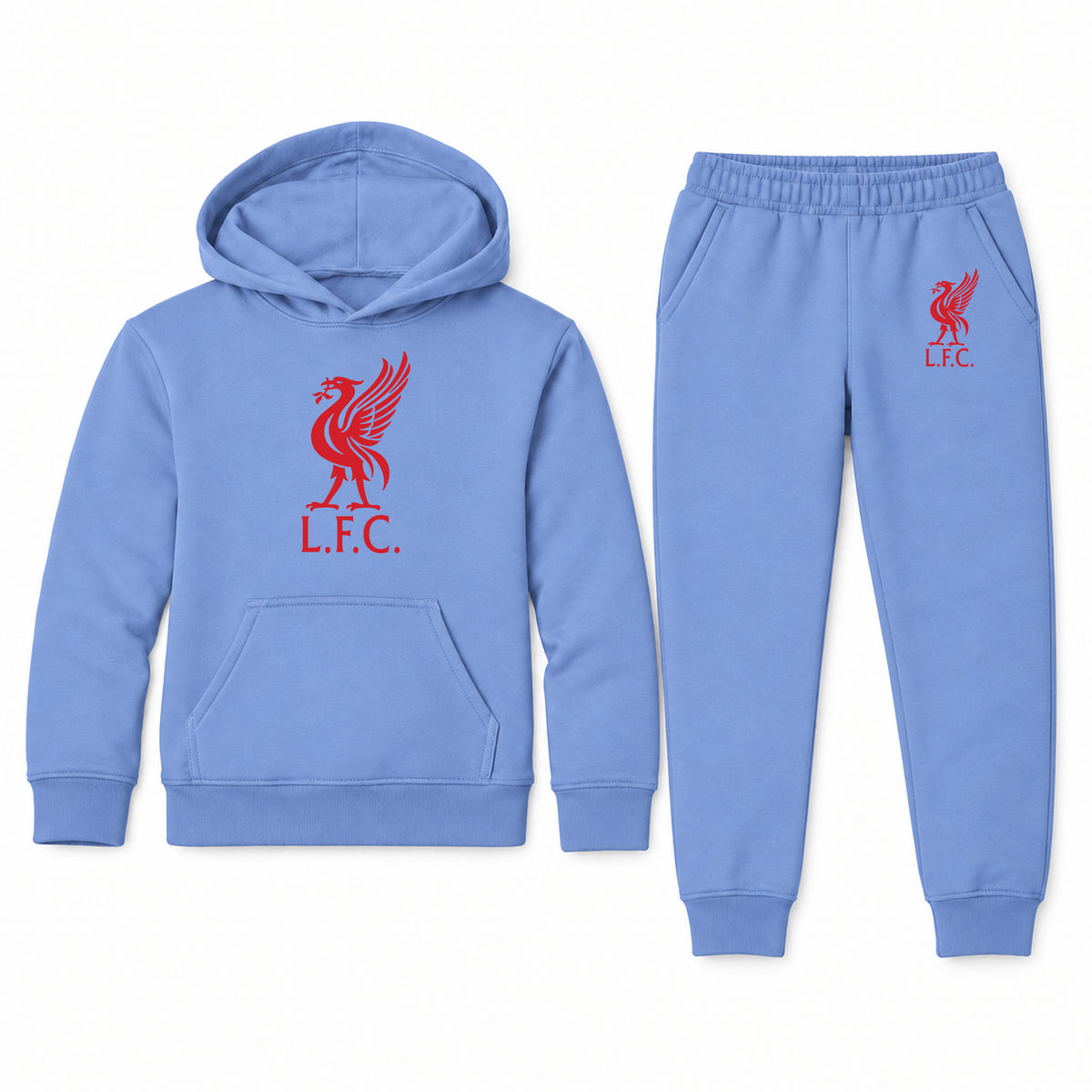 Liverpool L.F.C Soccer youth hoodie jogger set, Carolina Blue, Youth Large ages 10–12