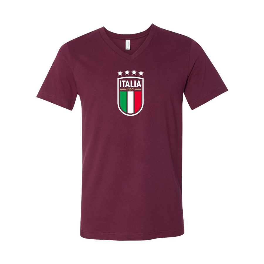 Men’s Italy National Soccer Team - BELLA + CANVAS - Jersey V-Neck Tee - 3005