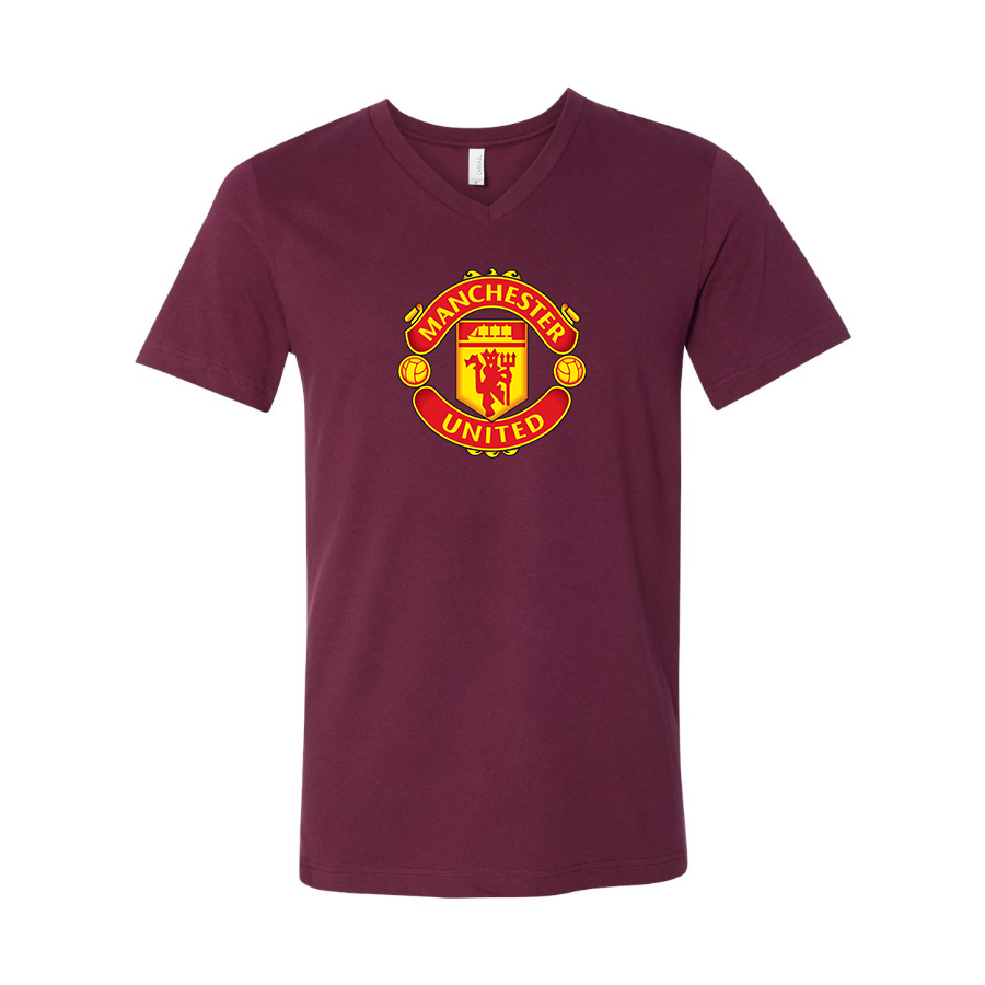 Men’s Manchester United Soccer - BELLA + CANVAS - Jersey V-Neck Tee - 3005