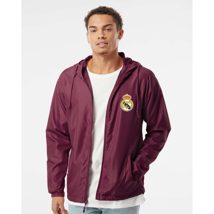 Men’s Real Madrid Soccer - Independent Trading Co. - Lightweight Windbreaker Full-Zip Jacket - EXP54LWZ