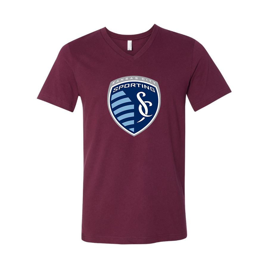 Men’s Sporting Kansas City FC - BELLA + CANVAS - Jersey V-Neck Tee - 3005