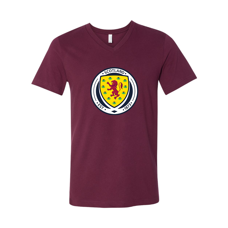 Men’s Scotland National Soccer Team - BELLA + CANVAS - Jersey V-Neck Tee - 3005