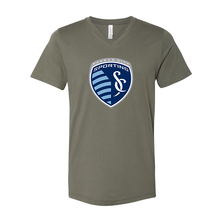Men’s Sporting Kansas City FC - BELLA + CANVAS - Jersey V-Neck Tee - 3005