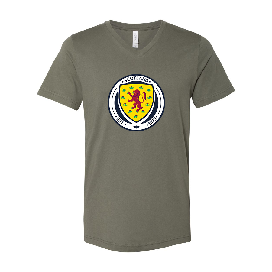 Men’s Scotland National Soccer Team - BELLA + CANVAS - Jersey V-Neck Tee - 3005
