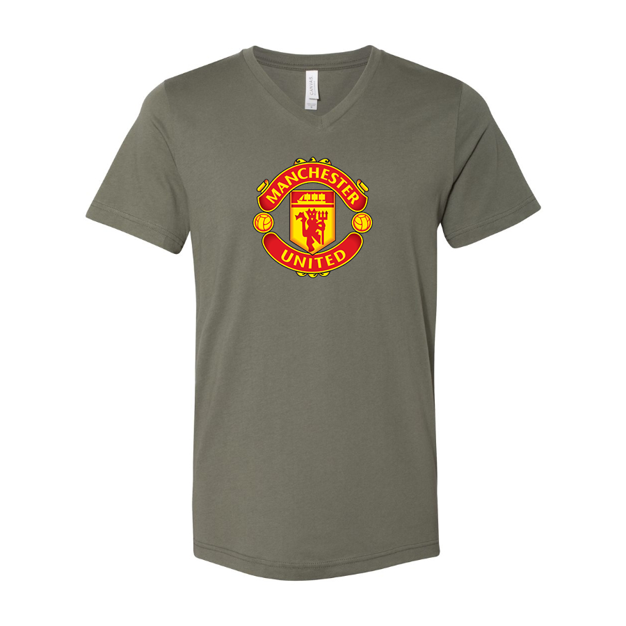 Men’s Manchester United Soccer - BELLA + CANVAS - Jersey V-Neck Tee - 3005