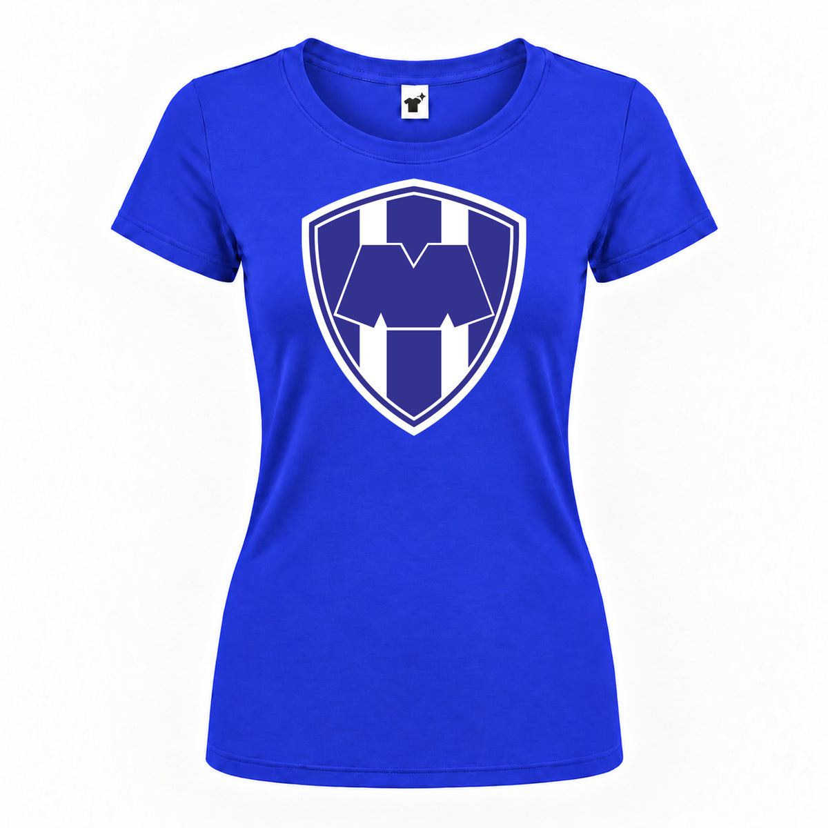 Women's Monterrey FC Round Neck T-Shirt — Royal Blue — original logo on current Drive garment