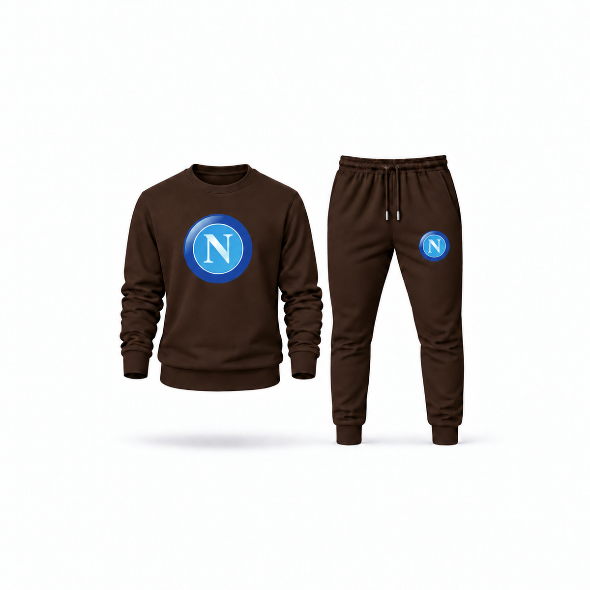 Men's Napoli FC Sweatshirt Joggers Set | Color: Brown | Main
