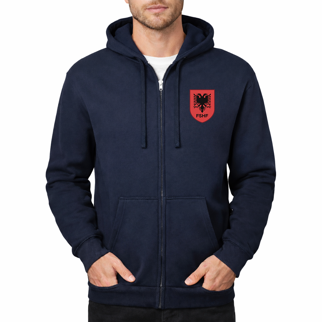 Men's Albania National Soccer Team Zipper Hoodie