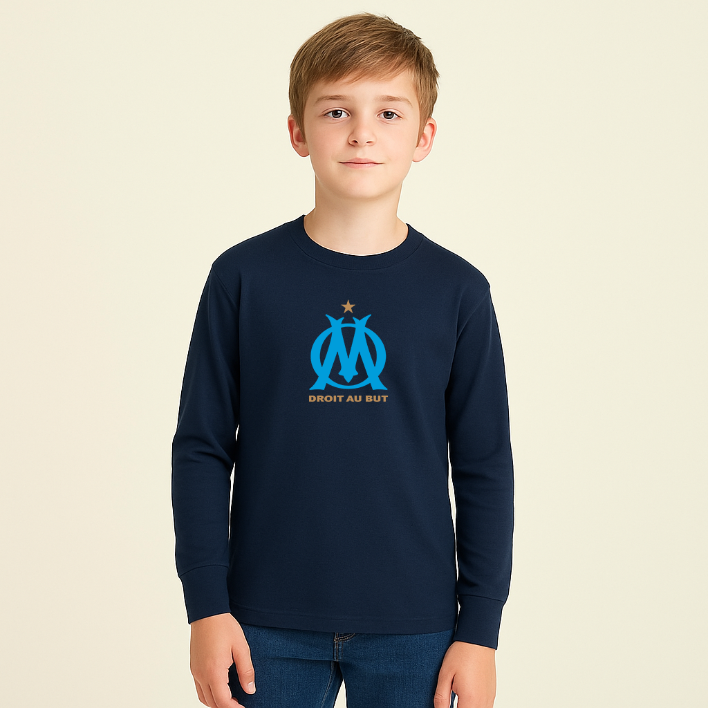 Youth Kids Olympique de Marseille FC Long Sleeve T-Shirt