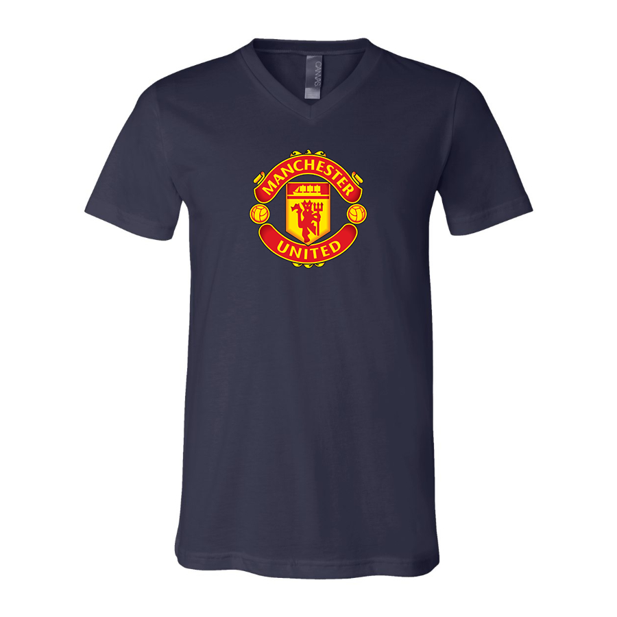 Men’s Manchester United Soccer - BELLA + CANVAS - Jersey V-Neck Tee - 3005