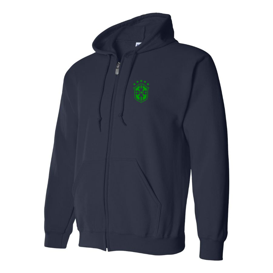 Men's Brazil Soccer Zipper Hoodie