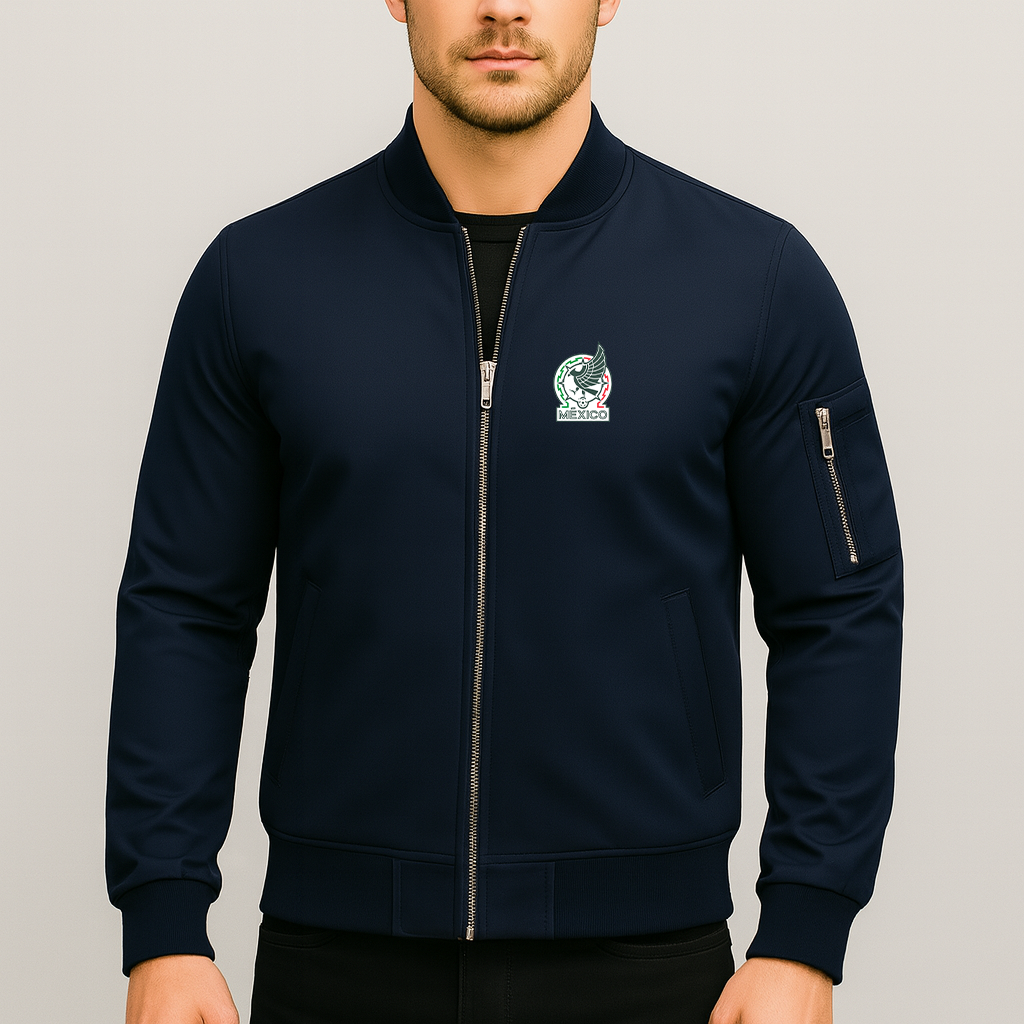 Men’s Mexico Soccer Lightweight Bomber Jacket Windbreaker Softshell Varsity Jacket Coat