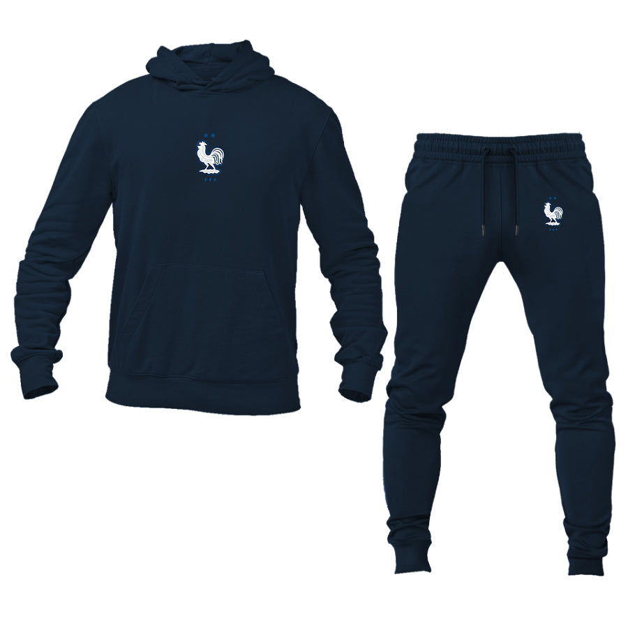 Men's France National Soccer Team Logo Hoodie Joggers Set