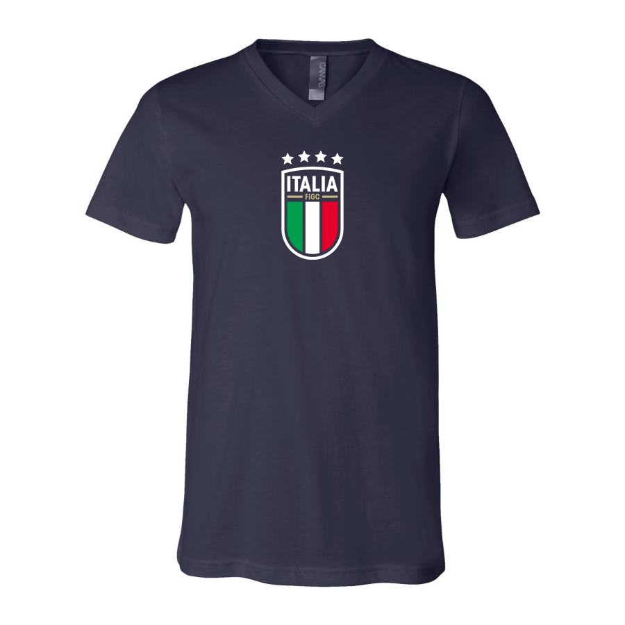 Men’s Italy National Soccer Team - BELLA + CANVAS - Jersey V-Neck Tee - 3005
