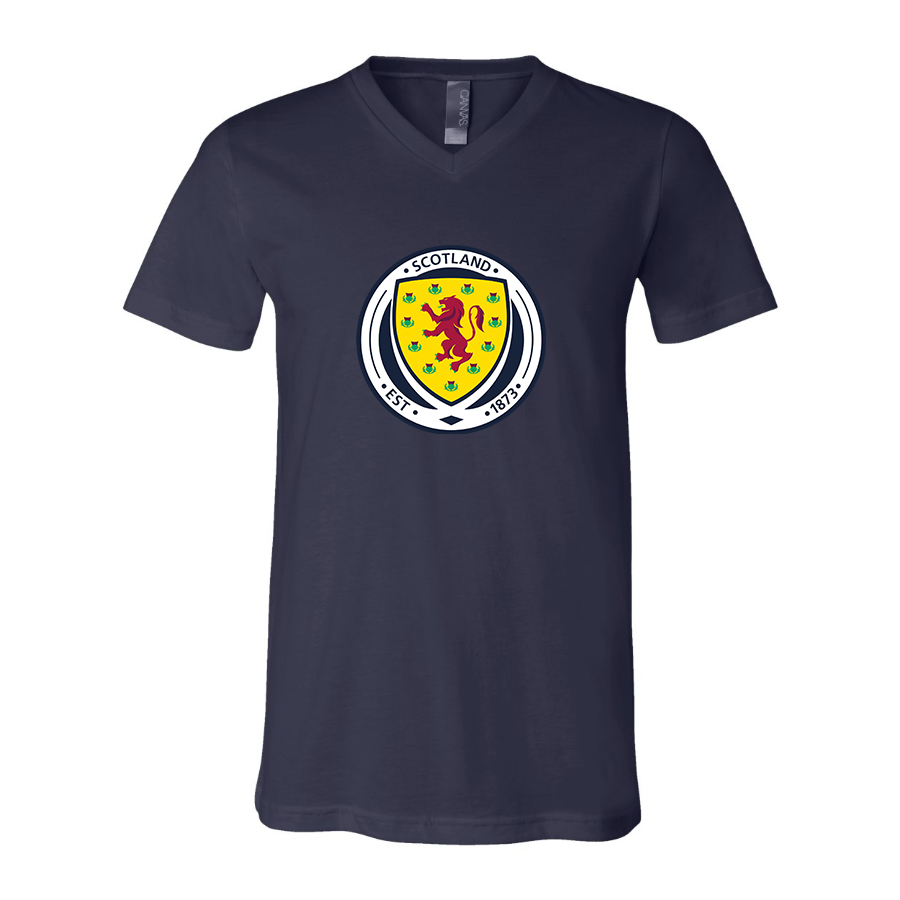 Men’s Scotland National Soccer Team - BELLA + CANVAS - Jersey V-Neck Tee - 3005