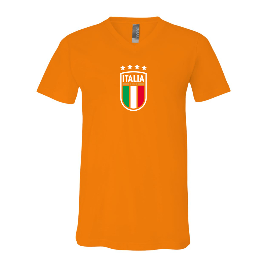 Men’s Italy National Soccer Team - BELLA + CANVAS - Jersey V-Neck Tee - 3005