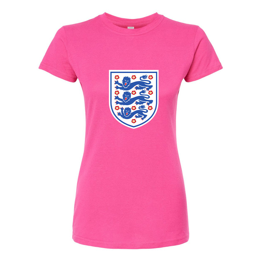 Women's England National Football Team Round Neck T-Shirt