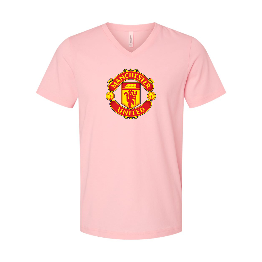 Men’s Manchester United Soccer - BELLA + CANVAS - Jersey V-Neck Tee - 3005