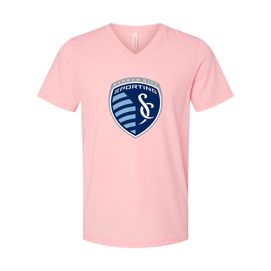 Men’s Sporting Kansas City FC - BELLA + CANVAS - Jersey V-Neck Tee - 3005