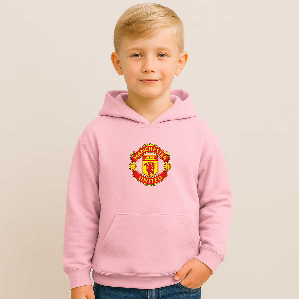 Youth Kids Manchester United Soccer Pullover Hoodie