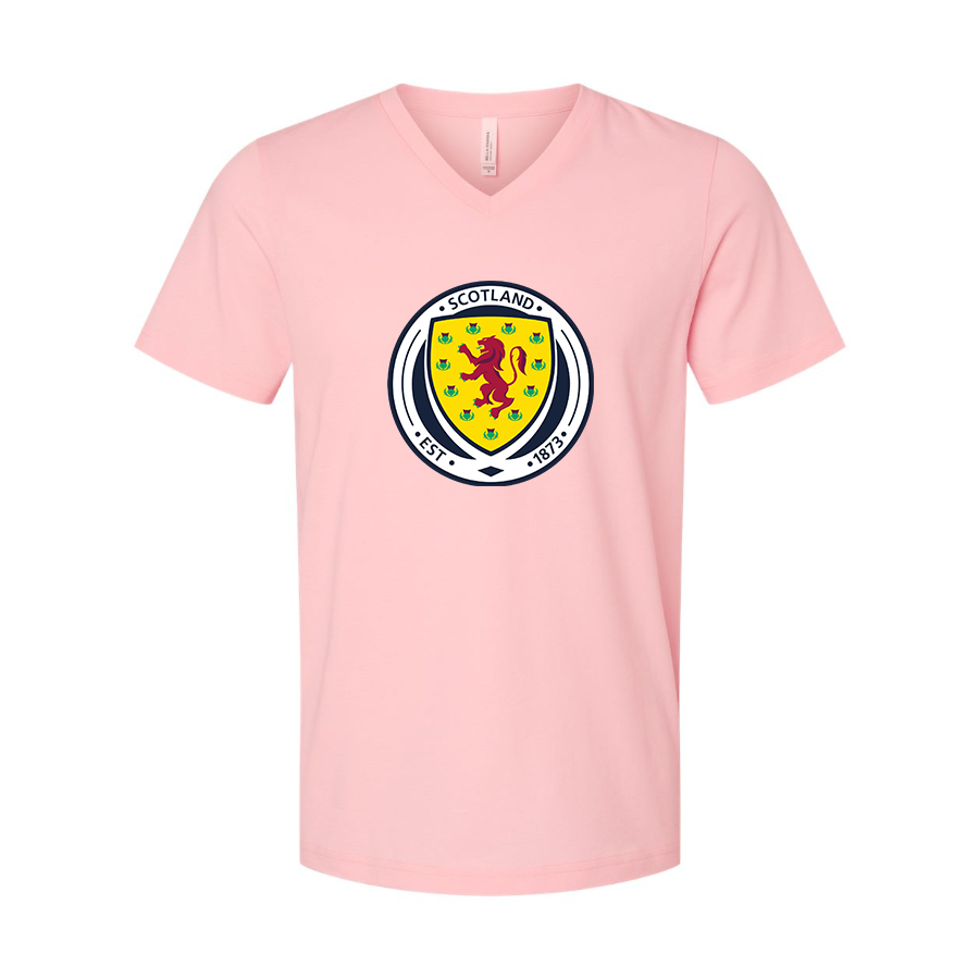 Men’s Scotland National Soccer Team - BELLA + CANVAS - Jersey V-Neck Tee - 3005
