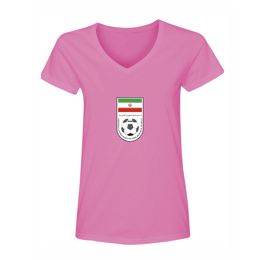 Women's Iran National Soccer Team V-Neck T-Shirt