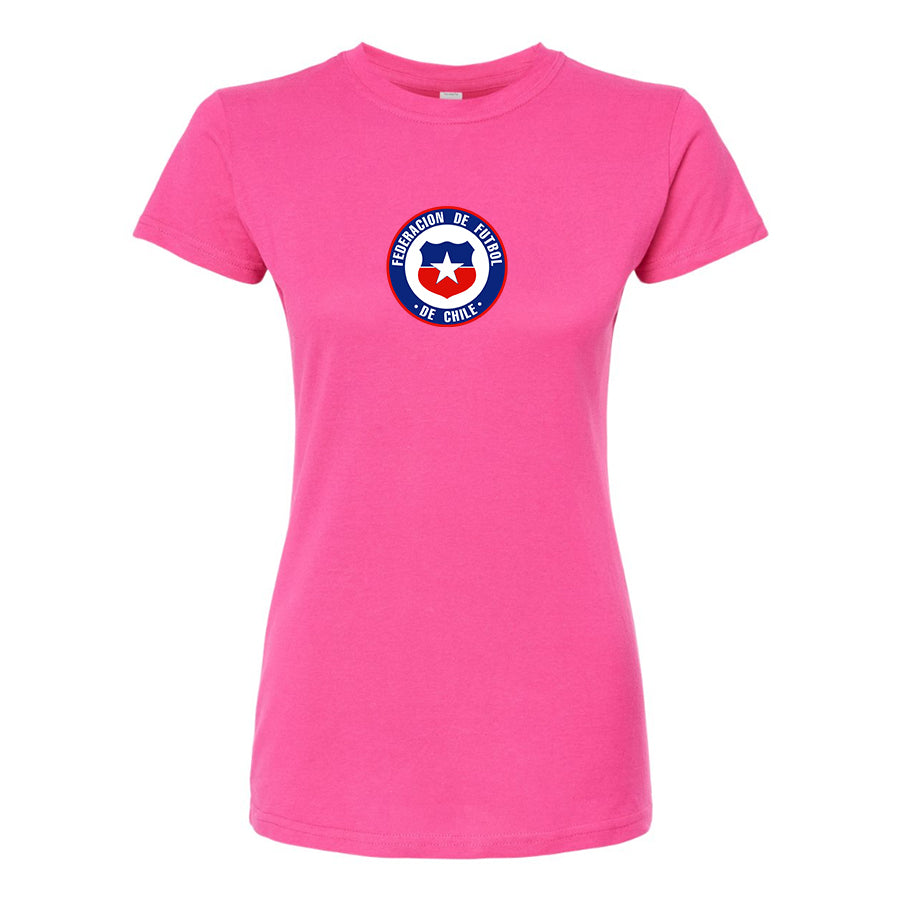 Women's Chile National Soccer Team Round Neck T-Shirt