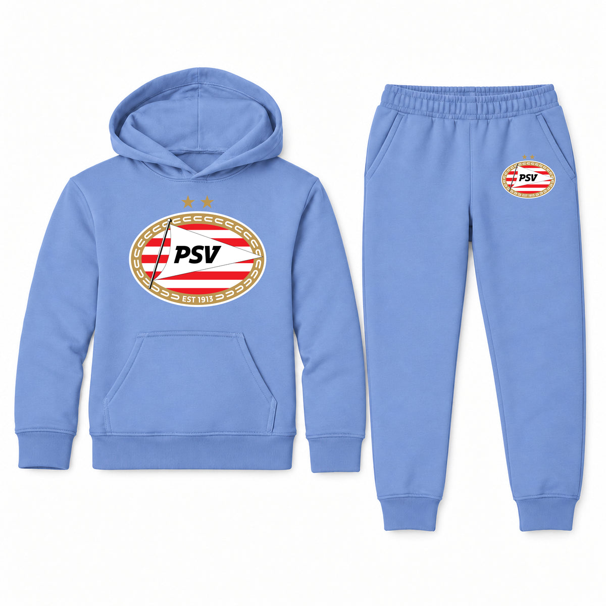 PSV Eindhoven FC youth hoodie jogger set, Carolina Blue, Youth Large ages 10–12