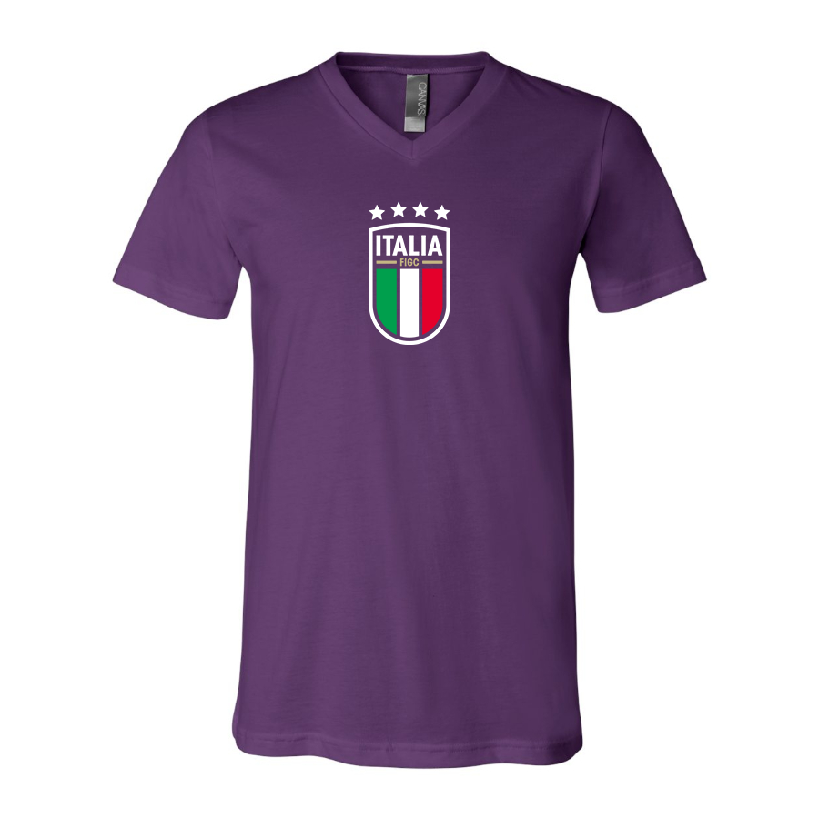 Men’s Italy National Soccer Team - BELLA + CANVAS - Jersey V-Neck Tee - 3005